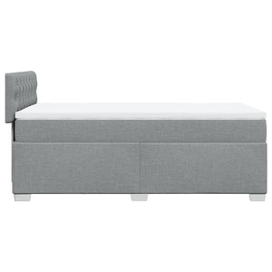 Κρεβάτι Boxspring με Στρώμα Ανοιχτό Γκρι 80x200 εκ. Υφασμάτινο - Pakobazaar