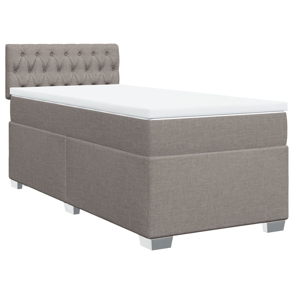 Κρεβάτι Boxspring με Στρώμα Taupe 80x200 εκ. Υφασμάτινο - Pakobazaar