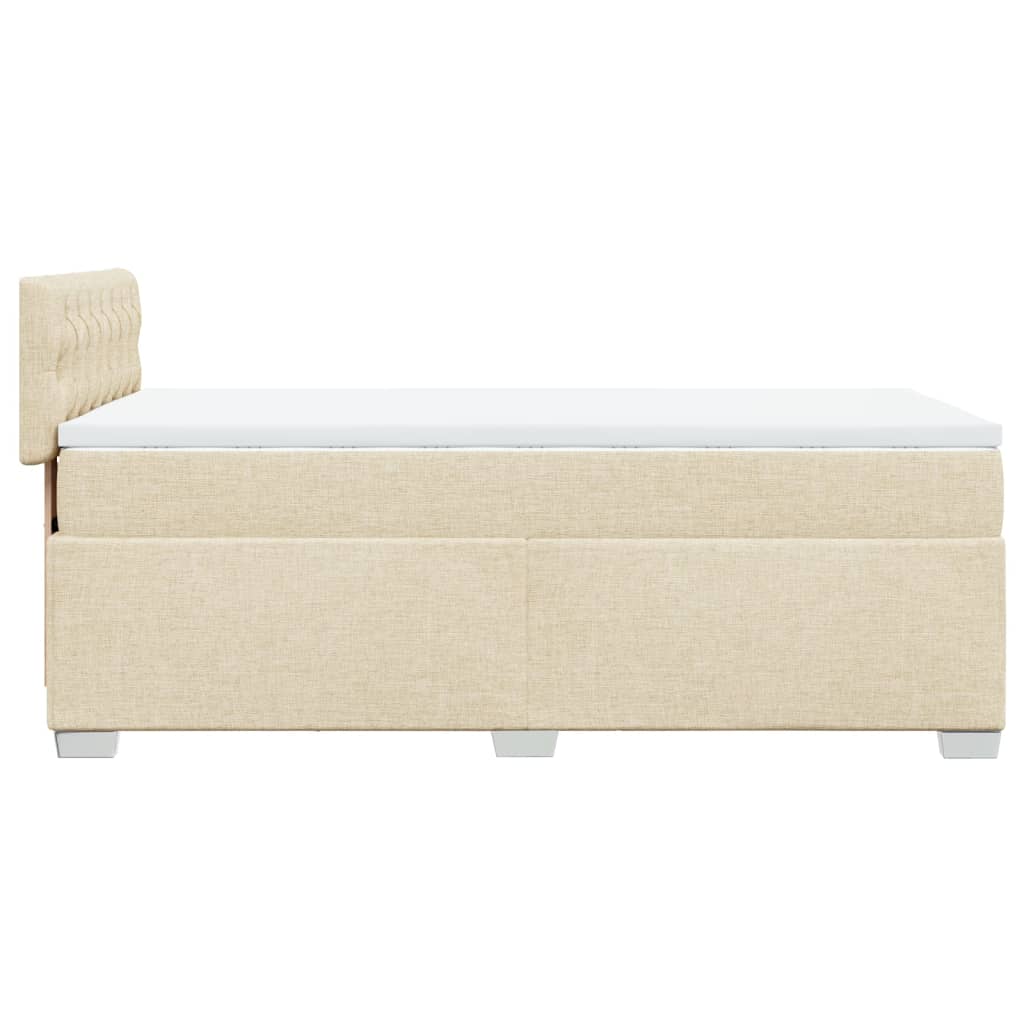 Κρεβάτι Boxspring με Στρώμα Κρεμ 80 x 200 εκ. Υφασμάτινο - Pakobazaar