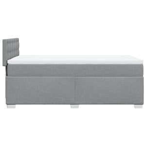 Κρεβάτι Boxspring με Στρώμα Ανοιχτό Γκρι 80x200 εκ. Υφασμάτινο - Pakobazaar