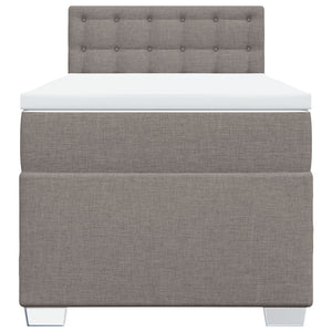 Κρεβάτι Boxspring με Στρώμα Taupe 80x200 εκ. Υφασμάτινο - Pakobazaar