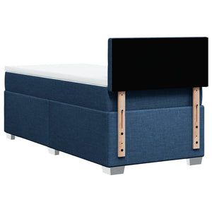 Κρεβάτι Boxspring με Στρώμα Μπλε 80x200 εκ. Υφασμάτινο