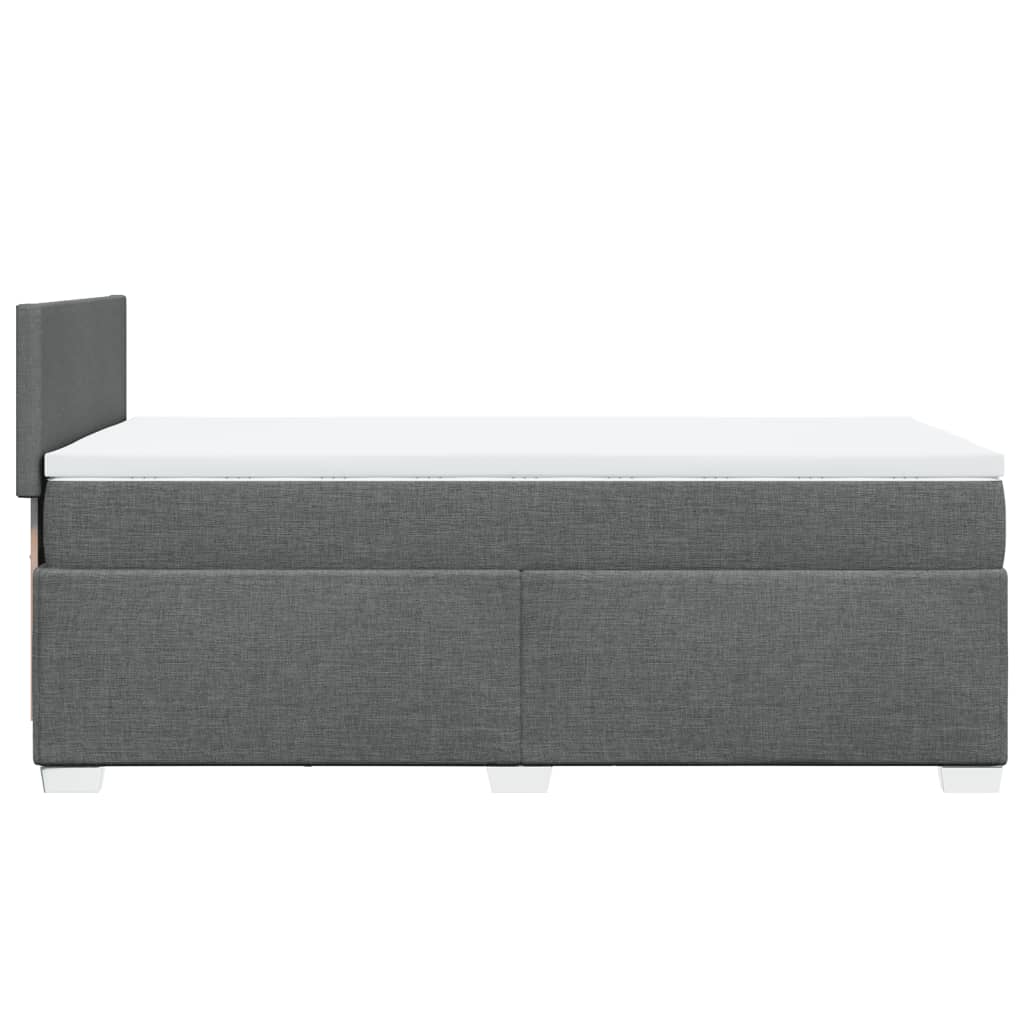 Κρεβάτι Boxspring με Στρώμα Σκούρο Γκρι 90x190 εκ. Υφασμάτινο - Pakobazaar