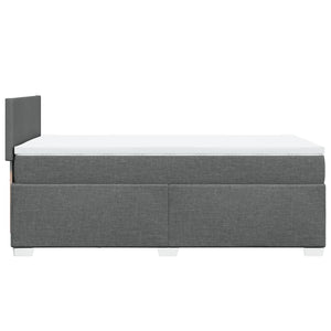 Κρεβάτι Boxspring με Στρώμα Σκούρο Γκρι 90x190 εκ. Υφασμάτινο - Pakobazaar