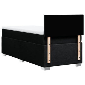 Κρεβάτι Boxspring με Στρώμα Μαύρο 90x190 εκ.Υφασμάτινο - Pakobazaar