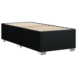 Κρεβάτι Boxspring με Στρώμα Μαύρο 90x190 εκ.Υφασμάτινο - Pakobazaar