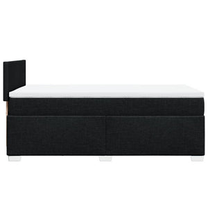 Κρεβάτι Boxspring με Στρώμα Μαύρο 90x190 εκ.Υφασμάτινο - Pakobazaar