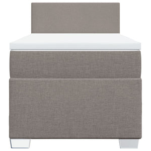 Κρεβάτι Boxspring με Στρώμα Taupe 90x190 εκ.Υφασμάτινο