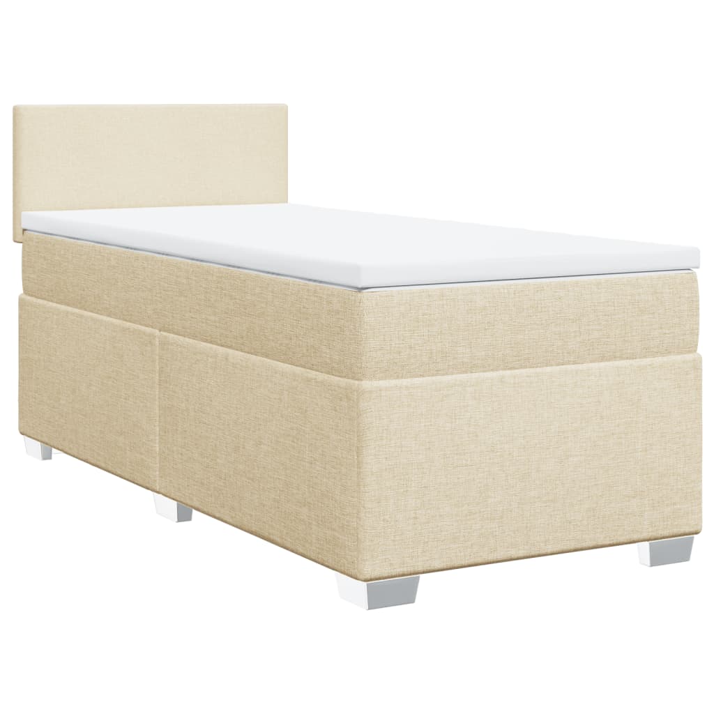 Κρεβάτι Boxspring με Στρώμα Κρεμ 90x190 εκ.Υφασμάτινο