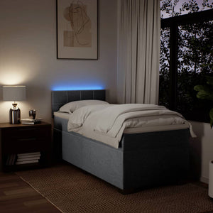 Κρεβάτι Boxspring με Στρώμα Ανοιχτό Γκρι 90x190 εκ. Υφασμάτινο - Pakobazaar
