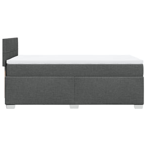 Κρεβάτι Boxspring με Στρώμα Σκούρο Γκρι 90x190 εκ. Υφασμάτινο - Pakobazaar
