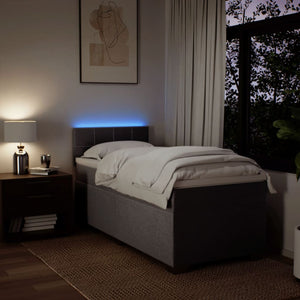 Κρεβάτι Boxspring με Στρώμα Taupe 90x190 εκ.Υφασμάτινο - Pakobazaar
