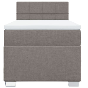 Κρεβάτι Boxspring με Στρώμα Taupe 90x190 εκ.Υφασμάτινο - Pakobazaar