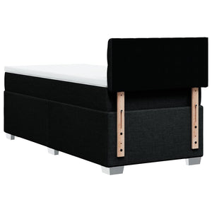 Κρεβάτι Boxspring με Στρώμα Μαύρο 90x190 εκ.Υφασμάτινο - Pakobazaar