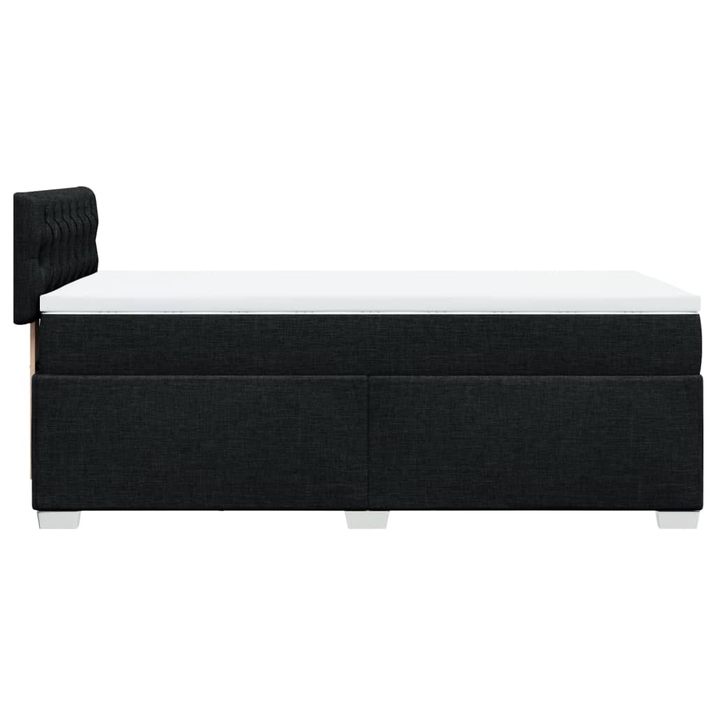 Κρεβάτι Boxspring με Στρώμα Μαύρο 90x190 εκ.Υφασμάτινο - Pakobazaar