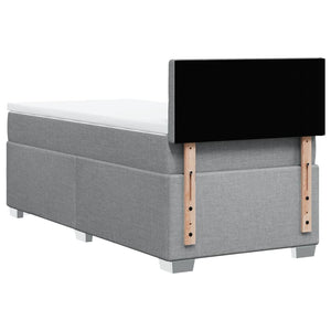 Κρεβάτι Boxspring με Στρώμα Ανοιχτό Γκρι 90x190 εκ. Υφασμάτινο - Pakobazaar