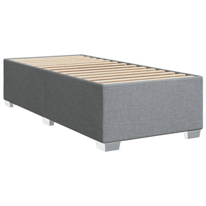 Κρεβάτι Boxspring με Στρώμα Ανοιχτό Γκρι 90x190 εκ. Υφασμάτινο - Pakobazaar