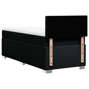 Κρεβάτι Boxspring με Στρώμα Μαύρο 90x190 εκ.Υφασμάτινο