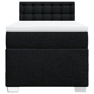 Κρεβάτι Boxspring με Στρώμα Μαύρο 90x190 εκ.Υφασμάτινο