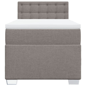 Κρεβάτι Boxspring με Στρώμα Taupe 90x190 εκ.Υφασμάτινο - Pakobazaar