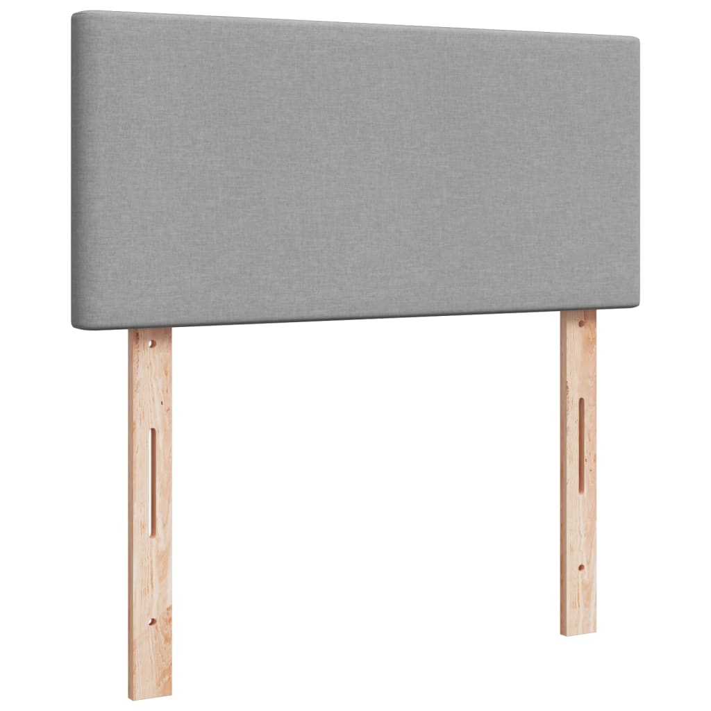 Κρεβάτι Boxspring με Στρώμα Ανοιχτό Γκρι 90x200 εκ. Υφασμάτινο - Pakobazaar