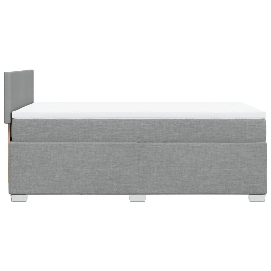 Κρεβάτι Boxspring με Στρώμα Ανοιχτό Γκρι 90x200 εκ. Υφασμάτινο - Pakobazaar