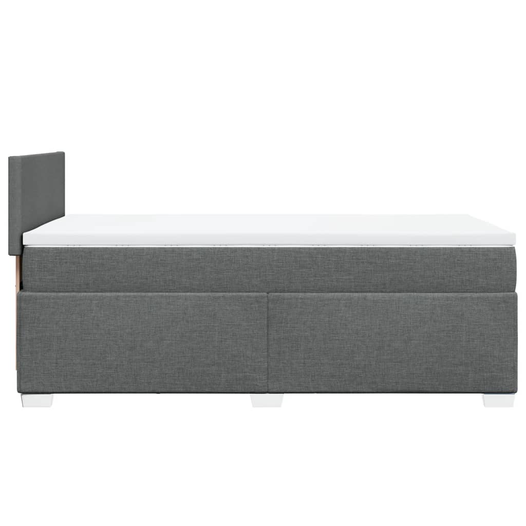 Κρεβάτι Boxspring με Στρώμα Σκούρο Γκρι 90x200 εκ. Υφασμάτινο - Pakobazaar
