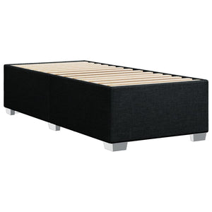 Κρεβάτι Boxspring με Στρώμα Μαύρο 90x200 εκ. Υφασμάτινο
