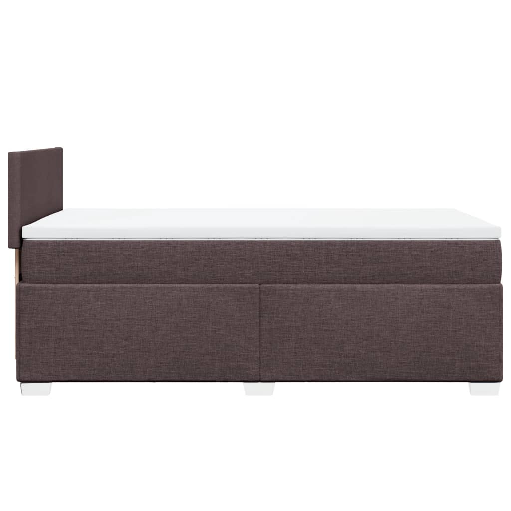 Κρεβάτι Boxspring με Στρώμα Σκούρο Καφέ 90x200 εκ. Υφασμάτινο