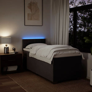Κρεβάτι Boxspring με Στρώμα Σκούρο Καφέ 90x200 εκ. Υφασμάτινο