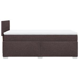 Κρεβάτι Boxspring με Στρώμα Σκούρο Καφέ 90x200 εκ. Υφασμάτινο