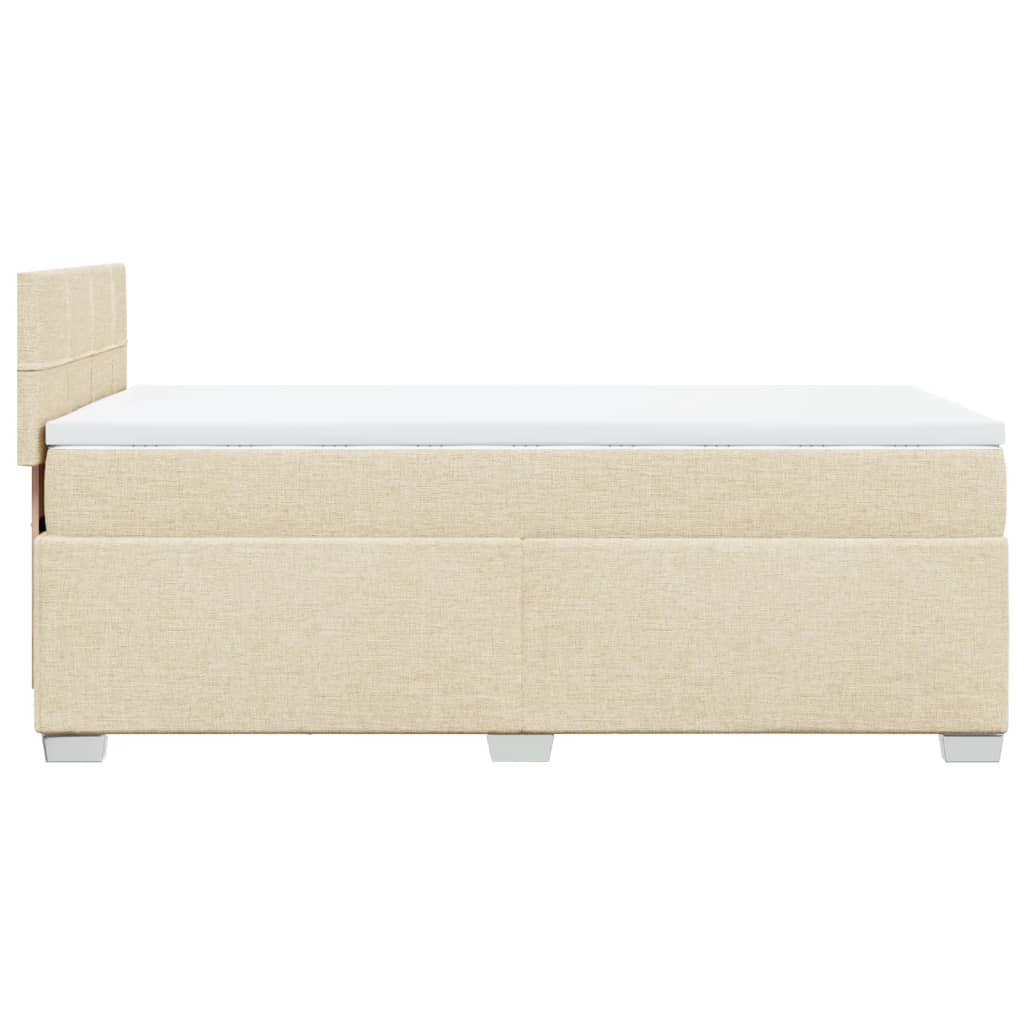 Κρεβάτι Boxspring με Στρώμα Κρεμ 90x200 εκ.Υφασμάτινο - Pakobazaar