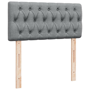 Κρεβάτι Boxspring με Στρώμα Ανοιχτό Γκρι 90x200 εκ. Υφασμάτινο - Pakobazaar