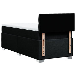 Κρεβάτι Boxspring με Στρώμα Μαύρο 90x200 εκ. Υφασμάτινο - Pakobazaar