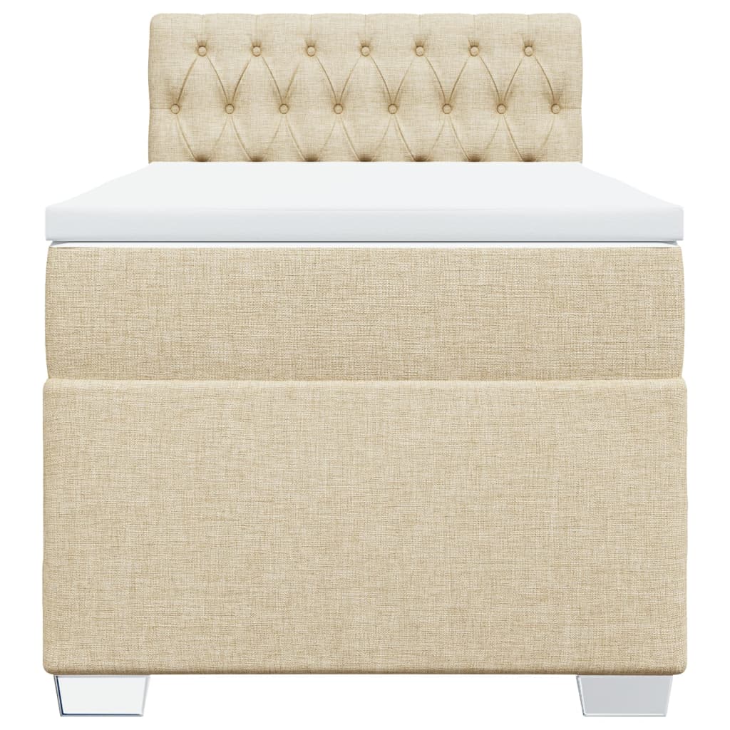 Κρεβάτι Boxspring με Στρώμα Κρεμ 90x200 εκ.Υφασμάτινο