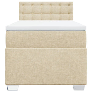 Κρεβάτι Boxspring με Στρώμα Κρεμ 90x200 εκ.Υφασμάτινο