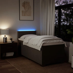 Κρεβάτι Boxspring με Στρώμα Ανοιχτό Γκρι 100x200 εκ. Υφασμάτινο
