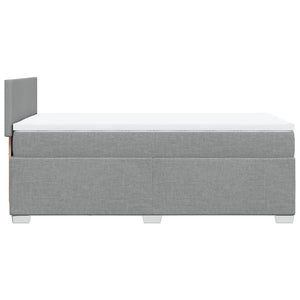 Κρεβάτι Boxspring με Στρώμα Ανοιχτό Γκρι 100x200 εκ. Υφασμάτινο