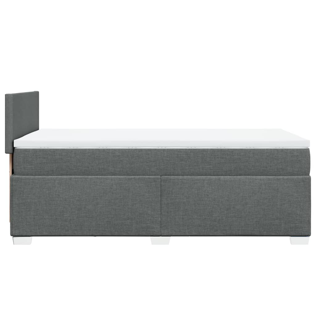Κρεβάτι Boxspring με Στρώμα Σκούρο Γκρι 100x200 εκ. Υφασμάτινο - Pakobazaar