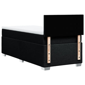 Κρεβάτι Boxspring με Στρώμα Μαύρο 100 x 200 εκ. Υφασμάτινο - Pakobazaar