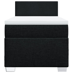 Κρεβάτι Boxspring με Στρώμα Μαύρο 100 x 200 εκ. Υφασμάτινο - Pakobazaar