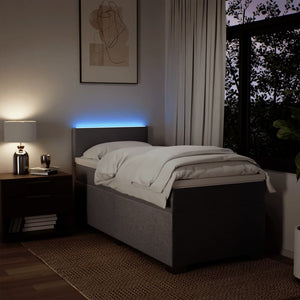 Κρεβάτι Boxspring με Στρώμα Taupe 100 x 200 εκ. Υφασμάτινο
