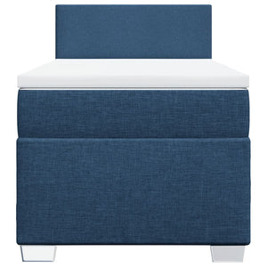 Κρεβάτι Boxspring με Στρώμα Μπλε 100 x 200 εκ. Υφασμάτινο