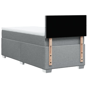 Κρεβάτι Boxspring με Στρώμα Ανοιχτό Γκρι 100x200 εκ. Υφασμάτινο