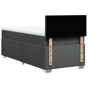 Κρεβάτι Boxspring με Στρώμα Σκούρο Γκρι 100x200 εκ. Υφασμάτινο - Pakobazaar