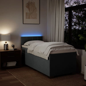Κρεβάτι Boxspring με Στρώμα Σκούρο Γκρι 100x200 εκ. Υφασμάτινο - Pakobazaar