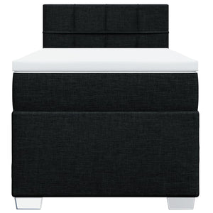 Κρεβάτι Boxspring με Στρώμα Μαύρο 100 x 200 εκ. Υφασμάτινο - Pakobazaar