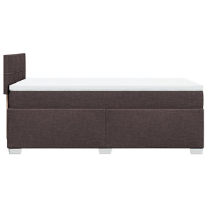 Κρεβάτι Boxspring με Στρώμα Σκούρο Καφέ 100x200 εκ. Υφασμάτινο