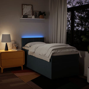 Κρεβάτι Boxspring με Στρώμα Μπλε 100 x 200 εκ. Υφασμάτινο