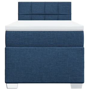 Κρεβάτι Boxspring με Στρώμα Μπλε 100 x 200 εκ. Υφασμάτινο